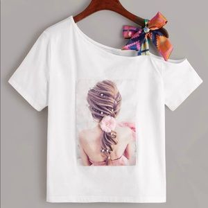 SHEIN Graphic Asymmetrical Shirt